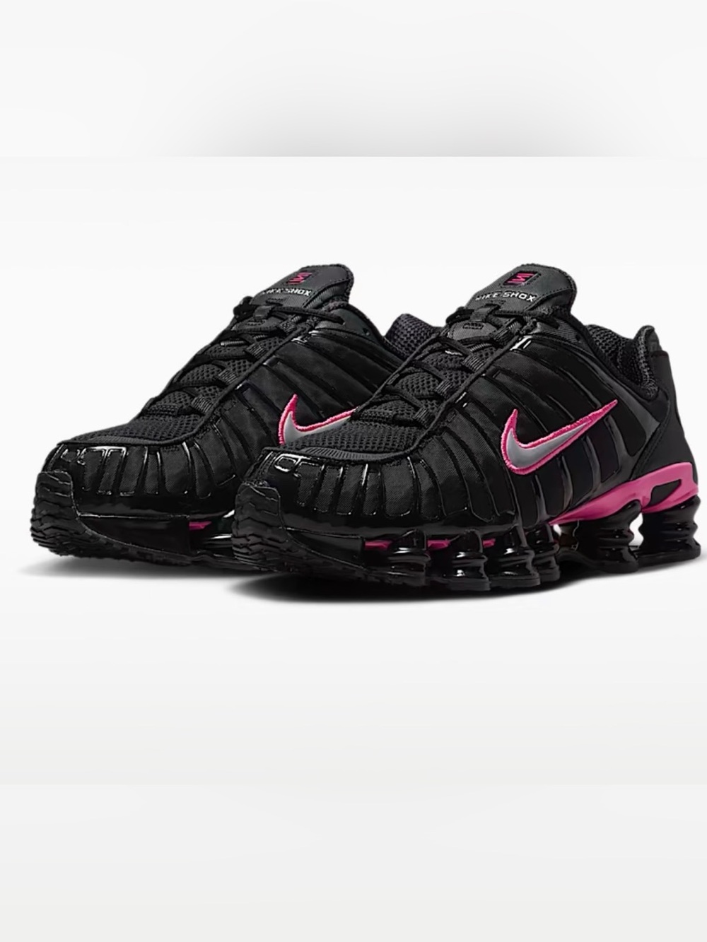 Nike Shox TL Shoes
Black/Pinksicle/Metallic Silver
Size M 7.5 / W 9 NWB